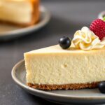 Decadent gluten-free cheesecake slice, perfect for dessert lovers.