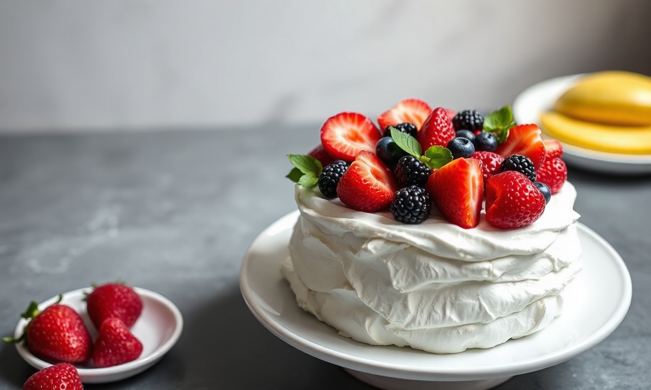 Summer berry pavlova: light, sweet slice of sunshine dessert.