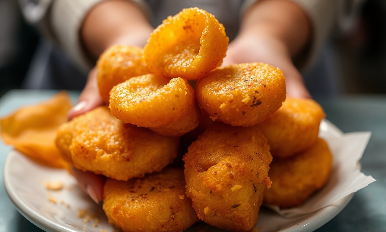 Crispy Delight: Golden Indonesian pisang goreng, a delightful fried banana treat.