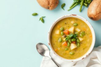Nourishing green bean and potato soup, a comforting classic.