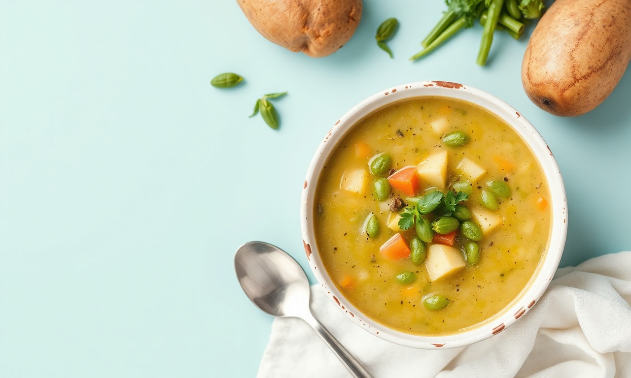 Nourishing green bean and potato soup, a comforting classic.