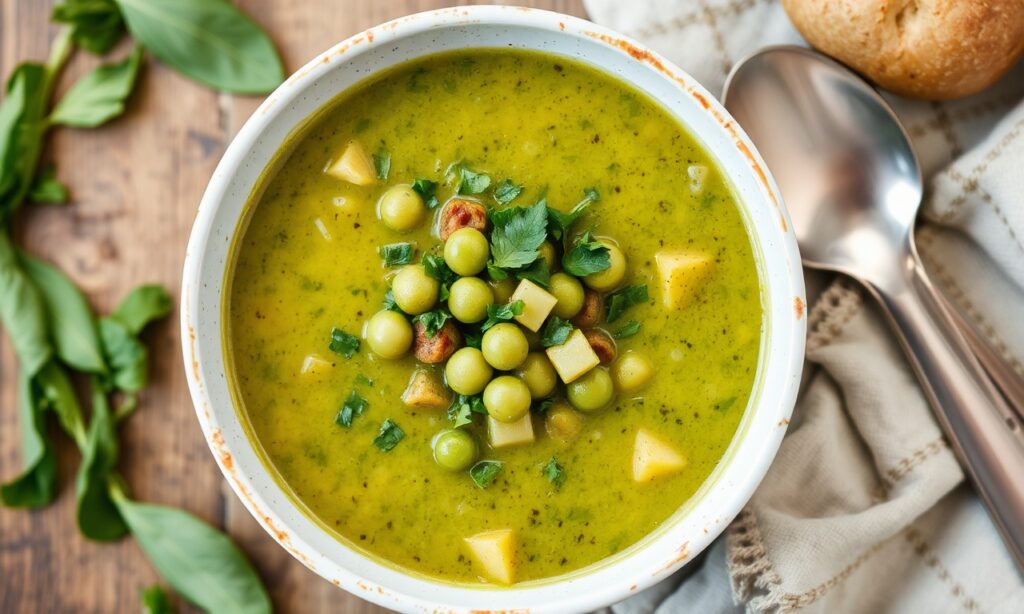 Nourishing green bean potato soup, a comforting classic.