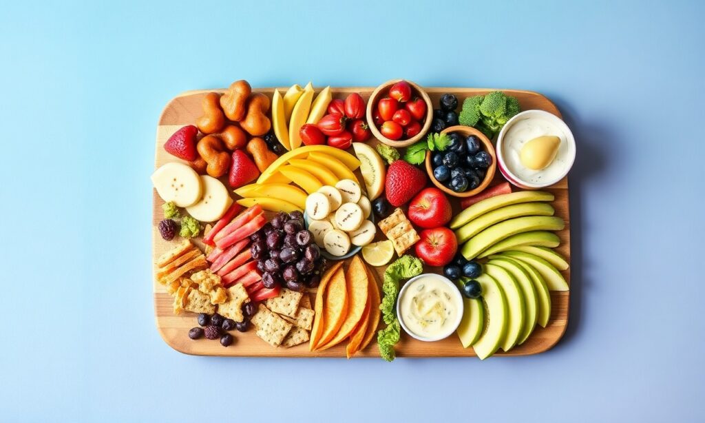 Delicious low-calorie snack board for guilt-free munching.