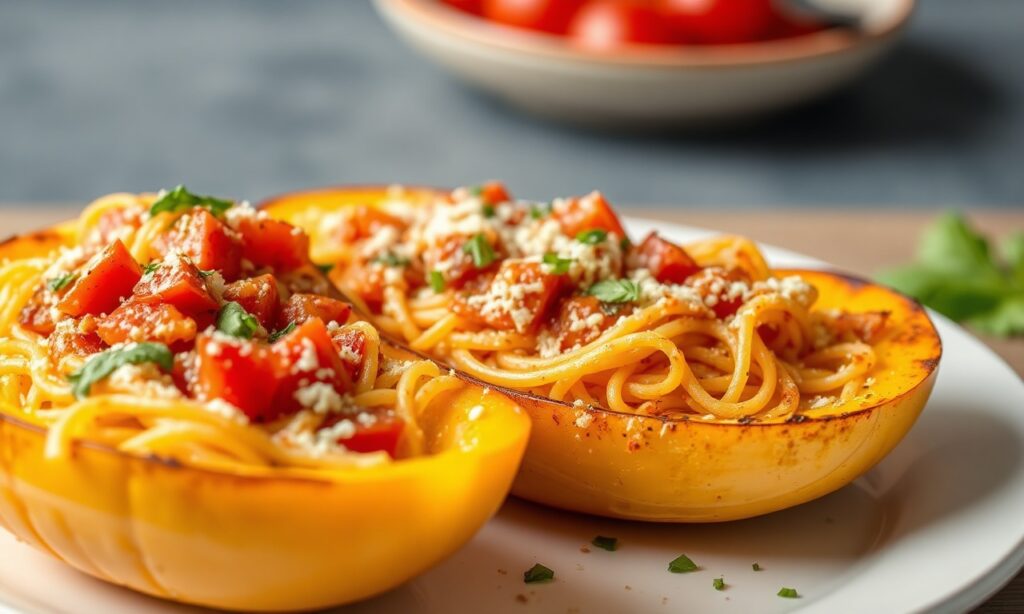 Keto spaghetti squash boats: low-carb, flavorful, and easy.