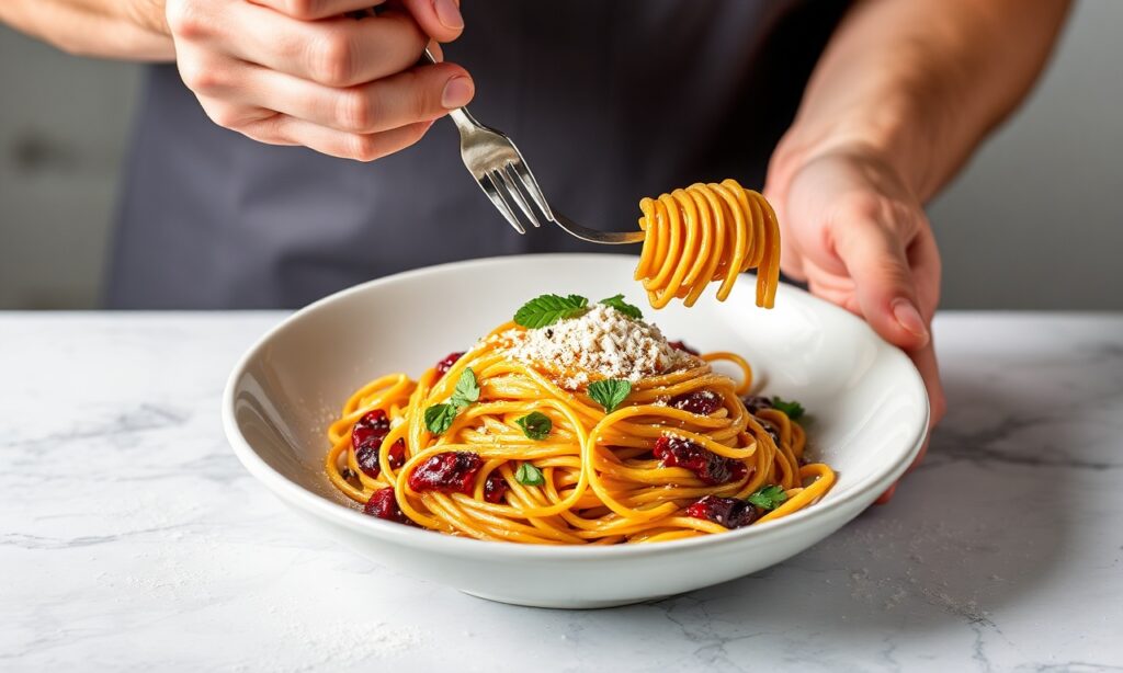 Pasta Queen's assassin spaghetti: a bold, flavorful culinary hit.