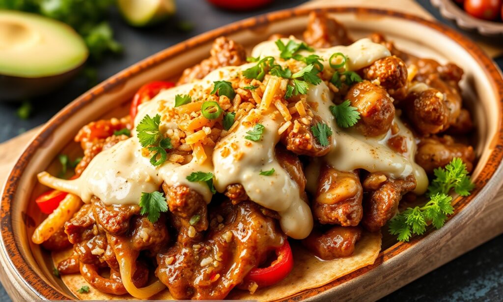 Chiles en Nogada with beef: A rich, flavorful Mexican classic.