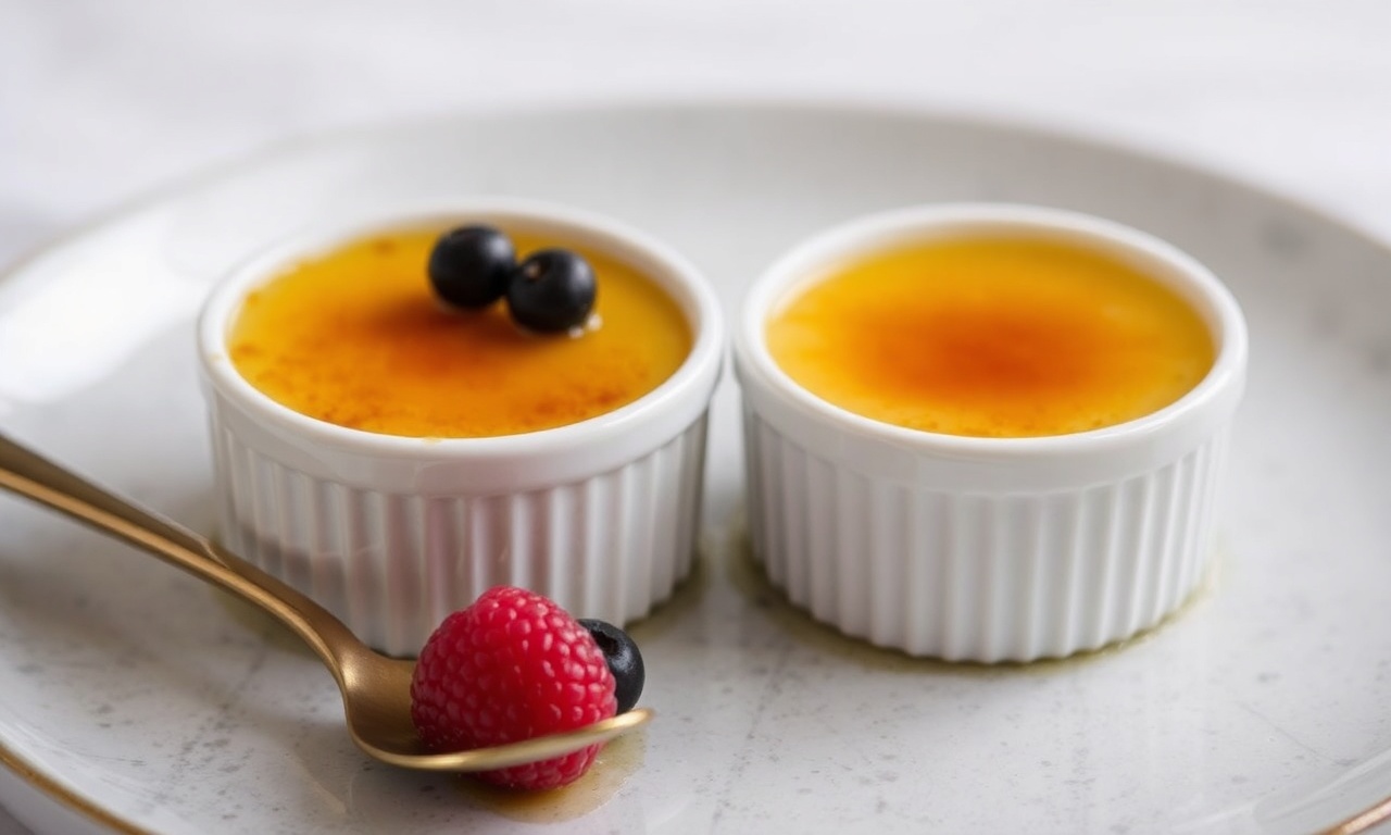Timeless elegance of classic crème brûlée, a dessert masterpiece.