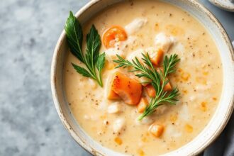 Creamy salmon chowder, a hearty and comforting coastal dish.