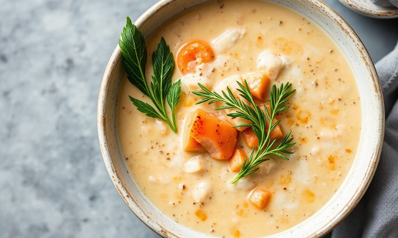 Creamy salmon chowder, a hearty and comforting coastal dish.