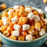 Sweet Layers: Marshmallow caramel corn, a delicious sweet treat.