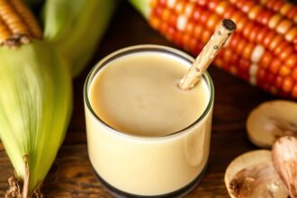 Creamy Atol de Elote, Mexico's sweet corn drink delight.
