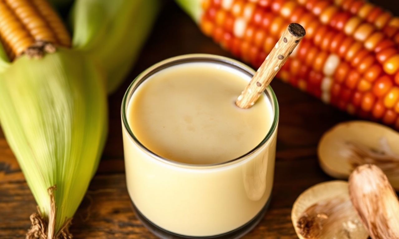 Creamy Atol de Elote, Mexico's sweet corn drink delight.
