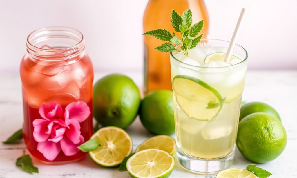 Refreshing zesty lime iced tea recipe for summer heat.