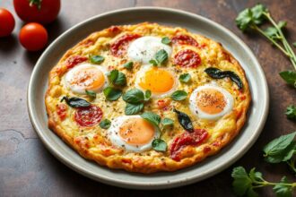 Colorful veggie frittata bursting with fresh, nutritious ingredients.