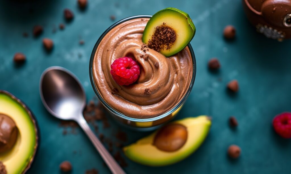 Decadent chocolate avocado mousse: healthy, guilt-free indulgence.
