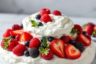 Summer Berry Pavlova: light, fruity dessert delight