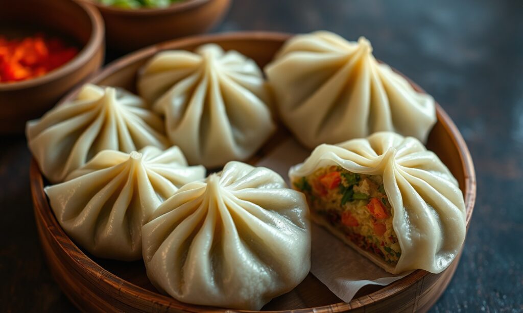 Steamed Veggie Momos: A flavorful and healthy Himalayan street food delight.
