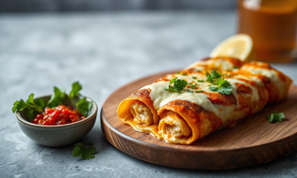 Creamy chicken enchiladas suizas: Swiss-Mexican comfort food.