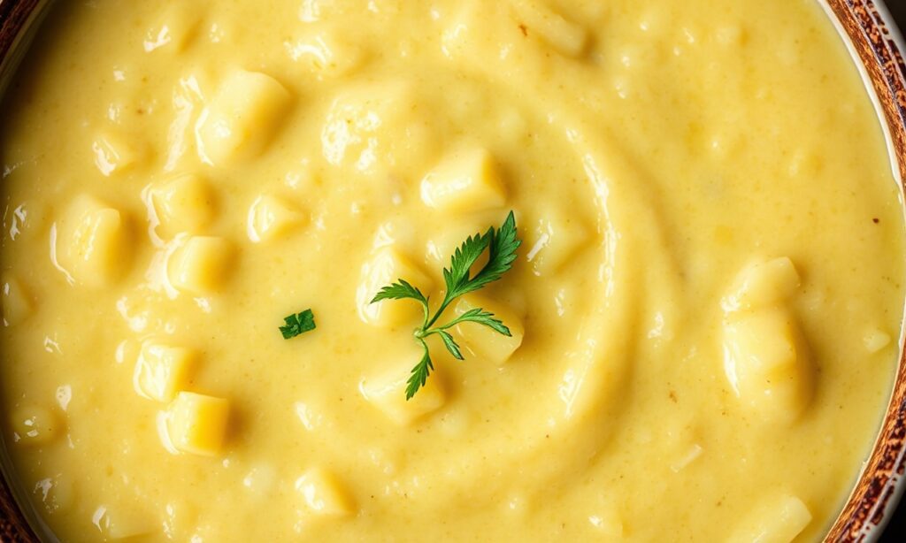Creamy Corn Potato Chowder: Hearty harvest delight, home-cooked goodness.