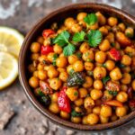 Savory Moroccan chickpea vegetable tagine, a vibrant and flavorful feast.