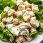 Creamy chicken salad with Greek yogurt: a healthy, delicious recipe.