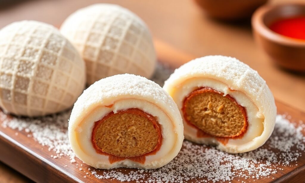 Delicious mochi ice cream: sweet, traditional Japanese dessert fusion.