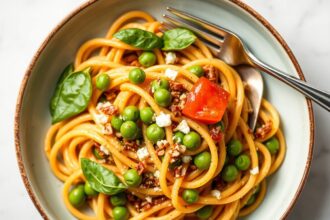 Power Up your plate with high-protein edamame pasta.