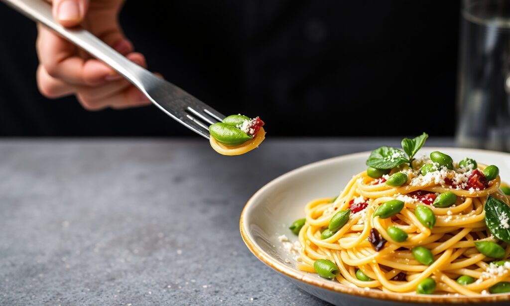 Power Up your plate with protein-rich edamame pasta.