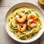 Zesty shrimp scampi with zucchini noodles, a keto delight.