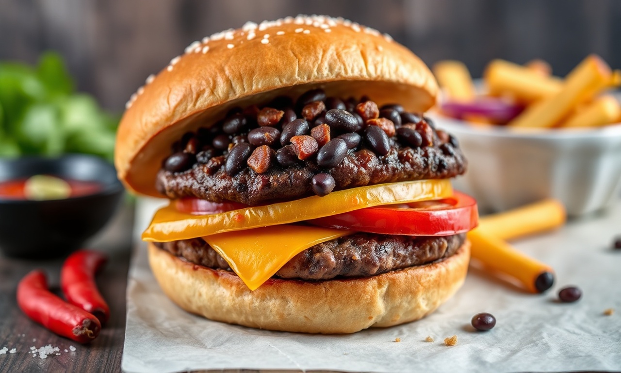 Fiery flavor: Ultimate spicy black bean burger recipe.