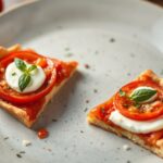 Savory delights: Beautiful goat cheese tomato tart, baked golden.