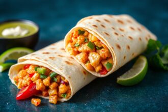 Unlock Flavor: Chicken fajita quesadilla with vibrant bell peppers.