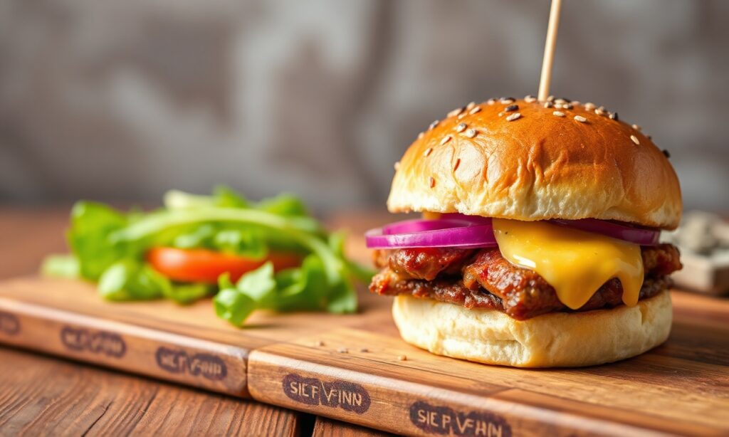Savor Vegan BBQ sliders: smoky seitan, mindful eating on the grill.