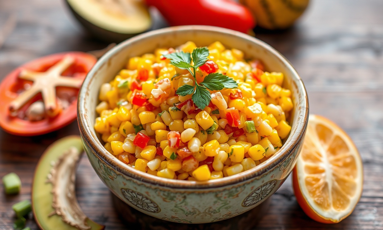 Crunchy Peruvian corn salad bursting with Andean flavor.