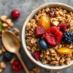 Nourish Naturally: Homemade millet granola with dried fruits.