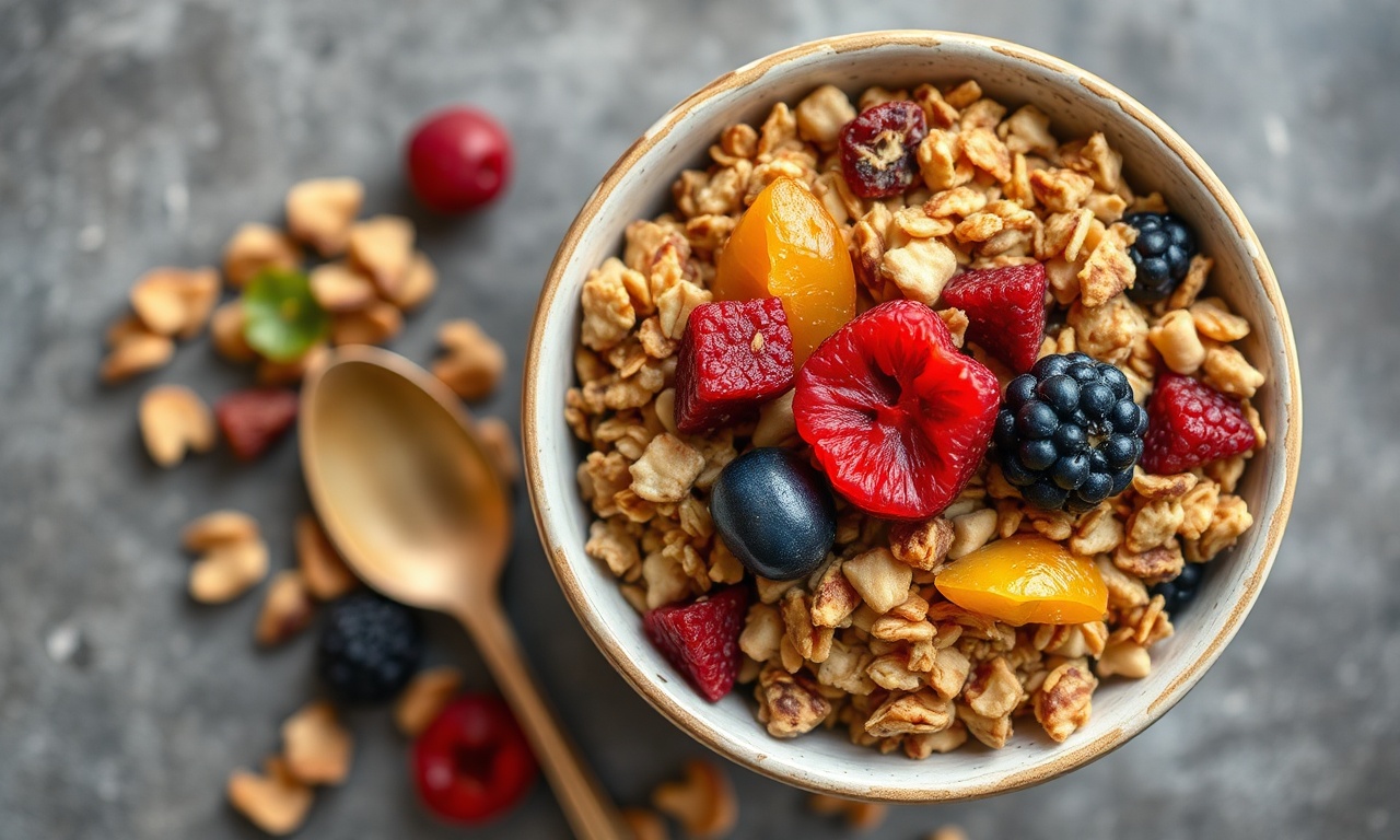 Nourish Naturally: Homemade millet granola with dried fruits.